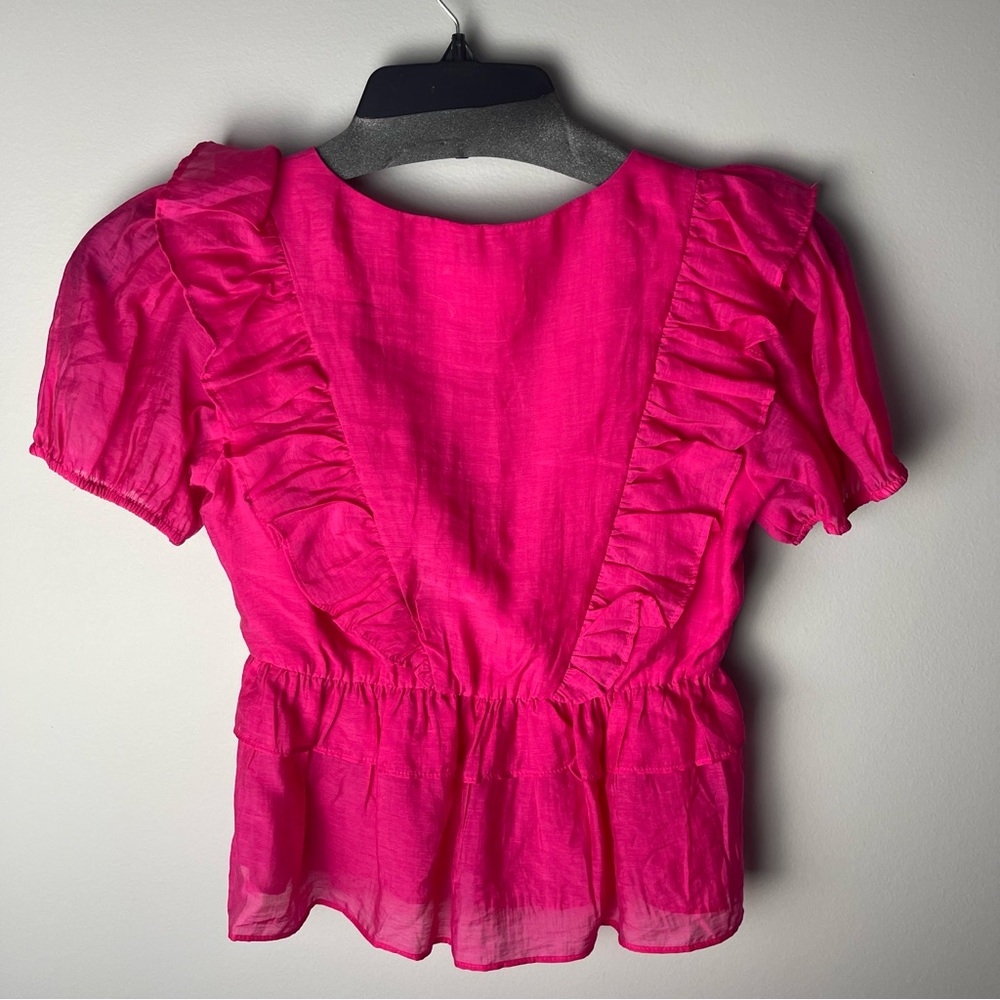Line & Dot Stitch Fix Pink Feminine Blouse Top XS - Picture 5 of 7